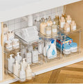 Yieach 4 Pack Under Sink Organizers and Storage,Clear Acrylic Bathroom