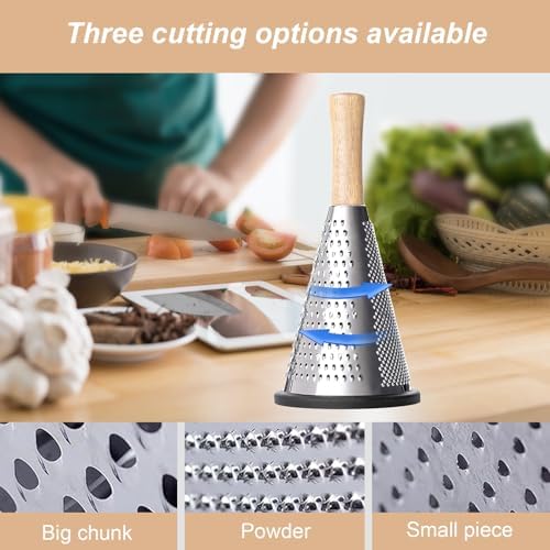 Cone Cheese Grater, 9.6 Inch Grater and Zester for Cheese, Vegetables