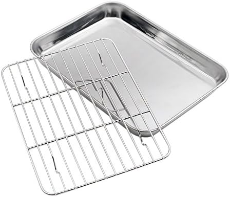 Aspire Stainless Steel Baking Sheet Pan Tray Set with Rack