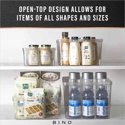 BINO Plastic Storage Bins, Medium, 2 Pack, Clear