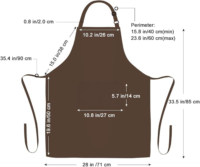 Jubatus 2 Pack Bib Aprons with 2 Pockets Cooking Chef Kitchen Apron - Image 7