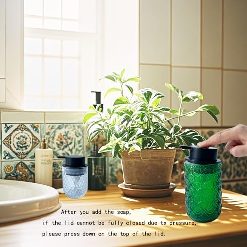 Foaming Hand Soap Dispenser,Vintage Glass Soap and Lotion Dispenser