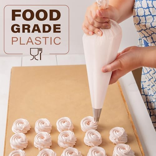 LotFancy 18 Inch Piping Bags, 100PCS Thickened Disposable Pastry Bags