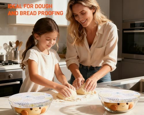 Reusable Organic Cotton Bowl Covers for Bread Proofing
