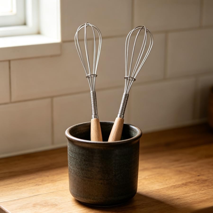 ARFUKA Mini Whisk Stainless Steel Wire Small Egg Whisk, Pack of 2