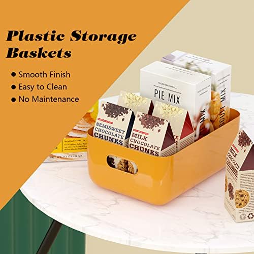 OWill 7 Pack Plastic Storage Bins, 4.2L Small Organizer Baskets with