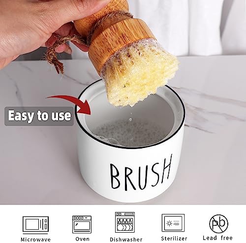 ONTUBE Ceramic Dish Brush Holder, White