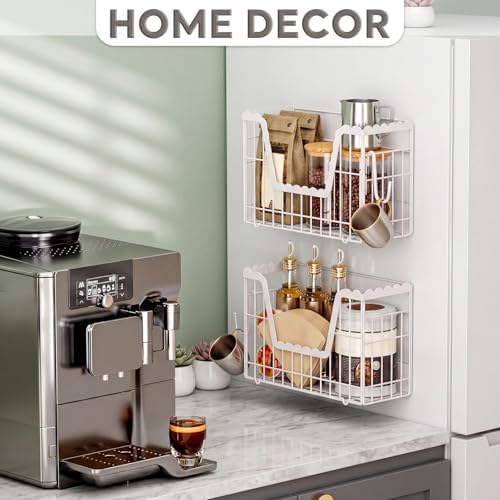 2 Set White Magnetic Spice Rack for Refrigerator