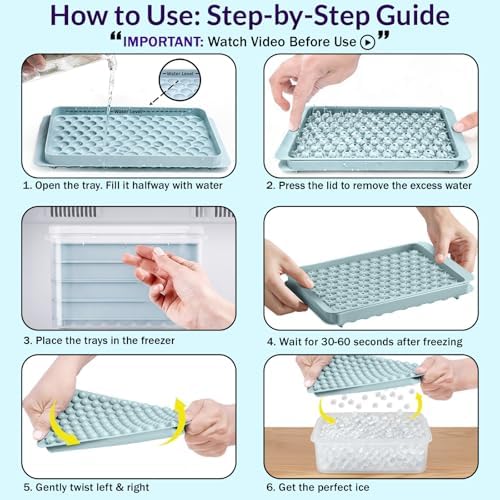 0.55in Pebble Ice Tray - Plastic Mini Ice Cube Tray for Freezer with