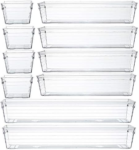Clear Plastic Drawer Organizer Tray for Vanity Cabinet