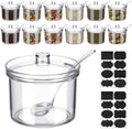 12-Piece Acrylic Sugar Bowls with Lid and Spoon, Clear Salt & Spice