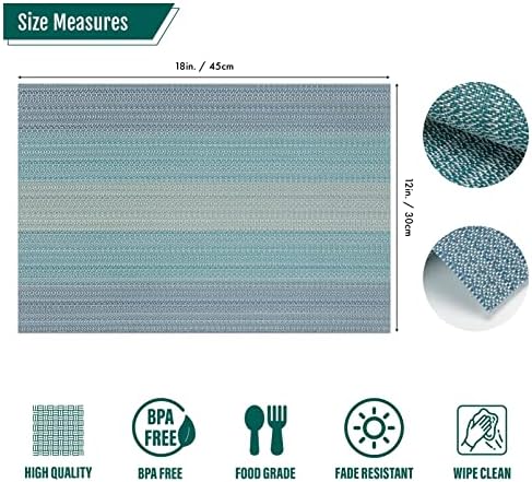 Winknowl Placemats, Set of 8 Heat Resistant Stain Resistant Woven