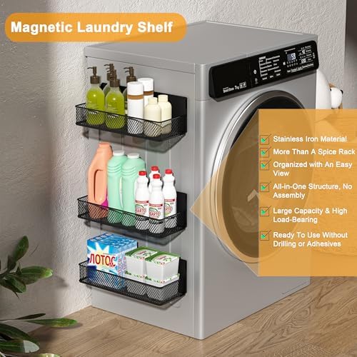 Magnetic Shelf Spice Rack for Fridge, Whiteboard and Washer Dryer