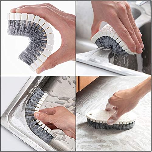 Dish Brush Set, Kitchen Scrub Brush with Handle, 4-Pack