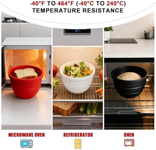 4.5 Qt Collapsible Kitchen Aid Silicone Mixer Mixing Bowl Liners with