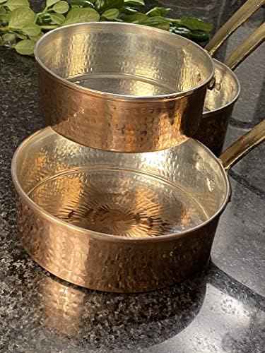 Handmade Hammered Pure 100 % Copper Frying Pan, Cooking Pan,set of