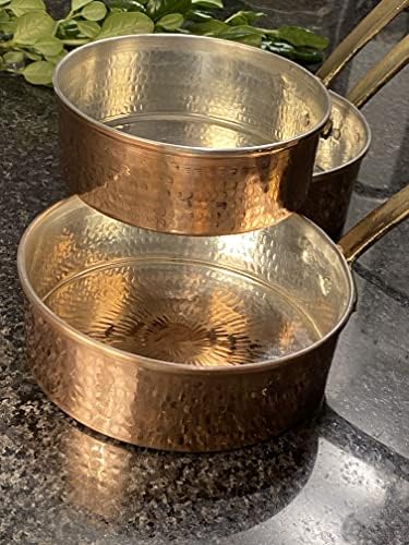 Handmade Hammered Pure 100 % Copper Frying Pan, Cooking Pan,set of