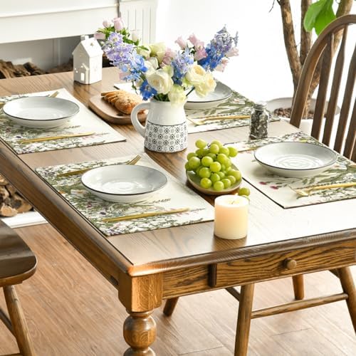 Artoid Mode Antique Herbs and Wild Flowers Spring Placemats Set of 2