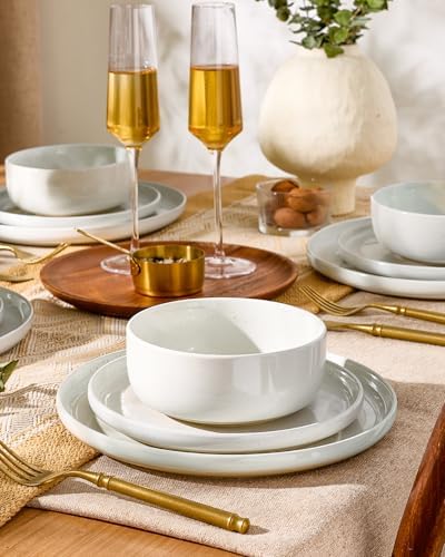 Famiware Milkyway 12-Piece Stoneware Dinnerware Set, White