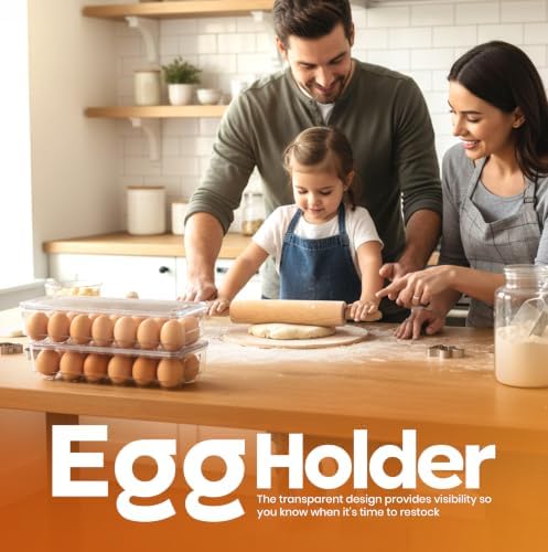 Utopia Home Egg Holder for Fridge, 2 Pack, Clear