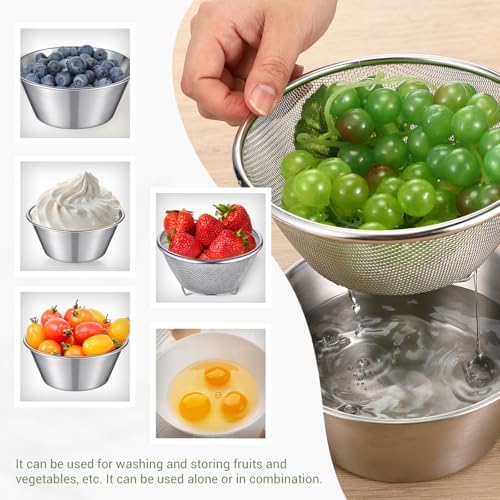 Baderke Mini Colander Strainer, 5.51 x 2.36 Inches, Round, 2 Pcs