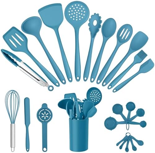 E-far Silicone Cooking Utensils Set, 25 Piece Kitchen Utensils with