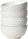LE TAUCI Cereal bowls 26 oz, Ceramic Soup Bowl for Kitchen, Embossment