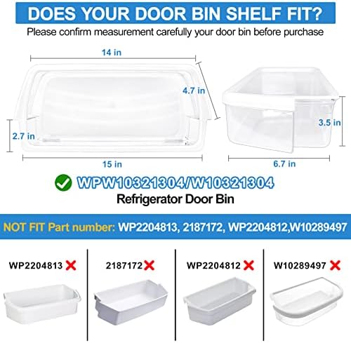WPW10321304 Refrigerator Door Bin for Whirlpool Refrigerator Door