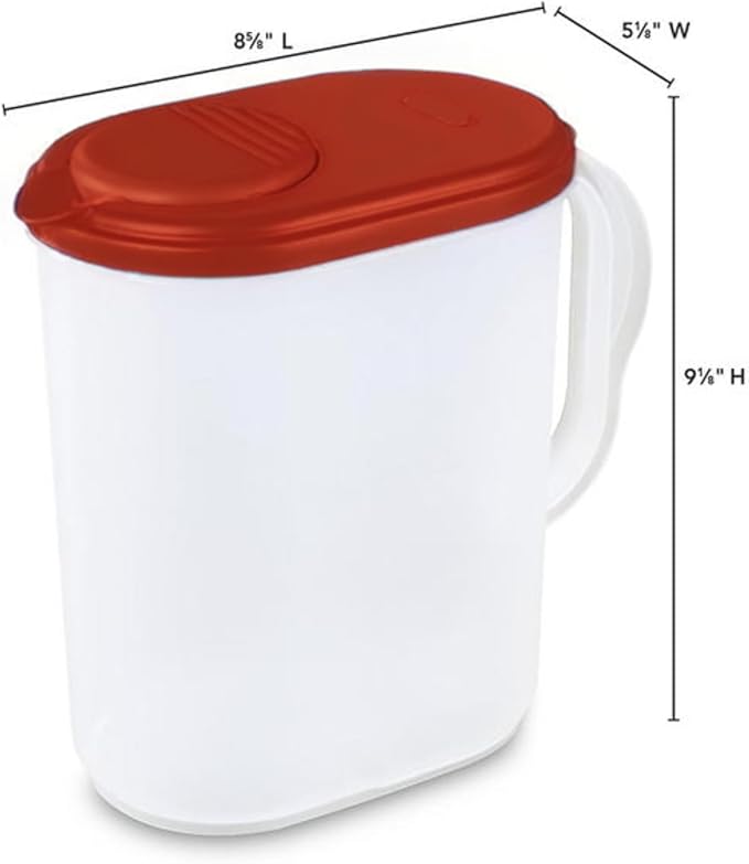 1 Gallon Water Pitcher with Lid & Pivot Top Spout -Slim Design Fits Fridge - Image 5