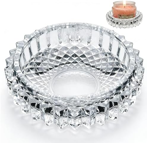 Clear Candle Holder Candle Dish – Chic Glass Candle Holder Tray for