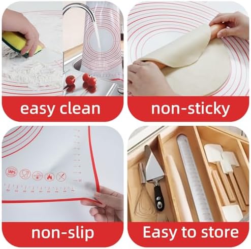 Silicone Dough Mat, 32x24" Red