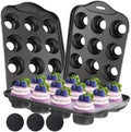 3-Pack Mini Cheesecake Pans Removable Bottom, 12-Cavity Mini Muffin