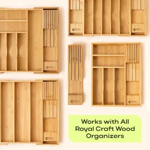 Bamboo In-Drawer Knife Block for 7 Knives