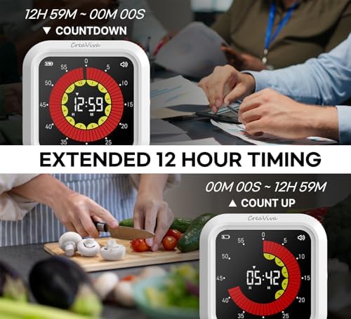 Visual Digital Timer, Large Color Display, White