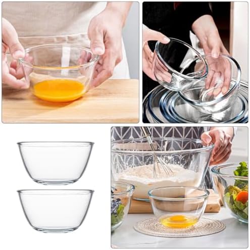 SHOWERORO 2pcs 500ml Glass Dessert Mixing Bowl Set Xmas for Home