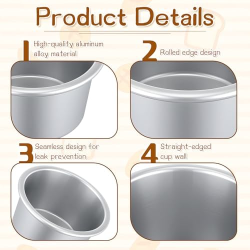 EupHHonycs 4 Inch Cake Pan Set of 18, Aluminum Round Cake Pans Mini