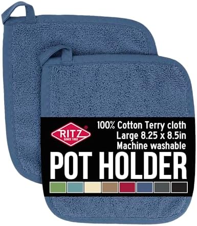 RITZ Cotton Potholder and Hot Pad 2-Pack, Federal Blue