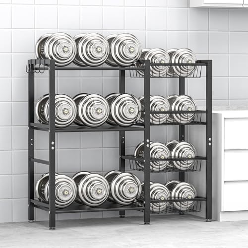 Hastatii 3-Tier Baker's Rack with 4 Baskets