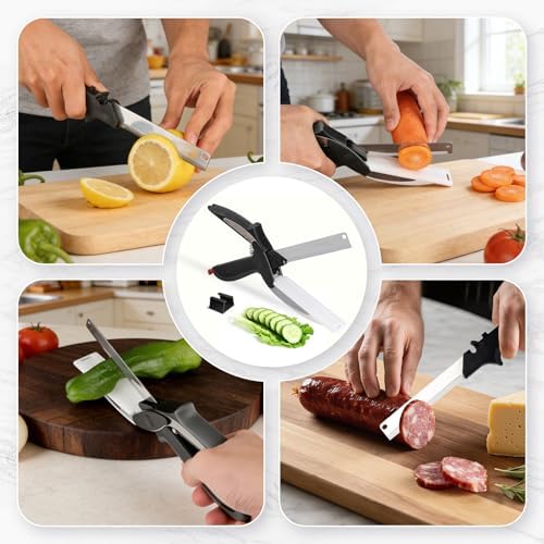 8-Inch Kitchen Shears with Built-in Cutting Board - Multi-Purpose
