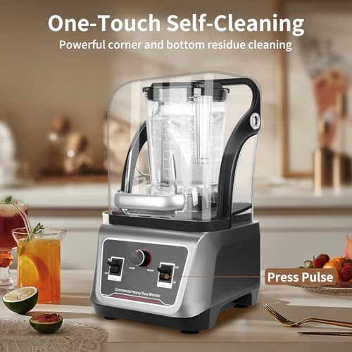 Commercial Blender with Soundproof Shield, 70 Oz, 2200W
