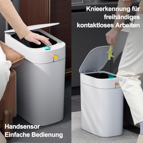 CTIME Bathroom Trash Can with Lid, 3 Gallon, White