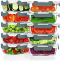 VERONES 10 PACK 22 OZ Glass Meal Prep Containers, Grey