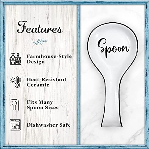 Home Acre Designs Spoon Rest For Kitchen Counter & Stove Top - White
