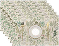 Vintage Leaves and Plants Botanical Placemats Set of 6 Place Mats for