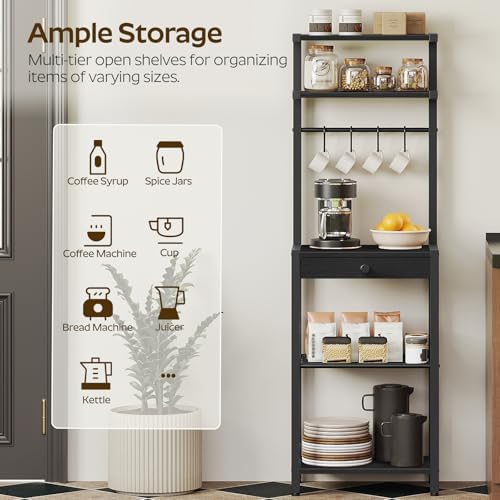 YATINEY 5-Tier Coffee Bar Station, Black