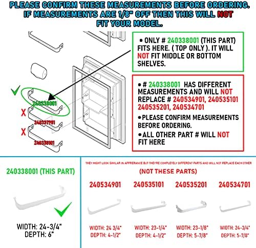 Lifetime Appliance 240338001 Door Bin Shelf Rack Compatible with
