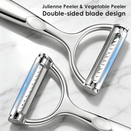 Julienne Peeler Vegetable Peeler Set, 2-in-1 Potato Peeler for