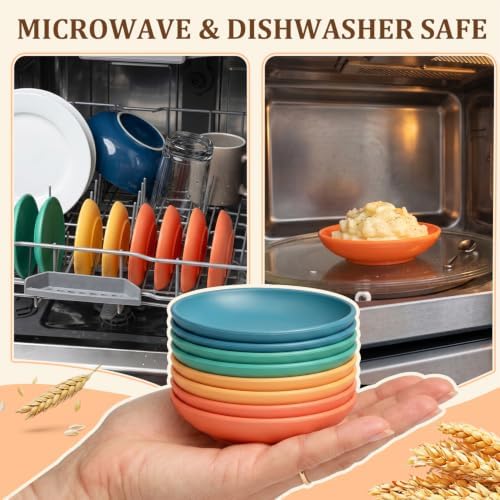 PYRMONT Wheat Straw Colorful Bowls 2 Oz Dipping Bowls for