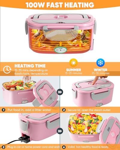 Eocolz Electric Lunch Box Food Heater, 1.5L, 80-100W