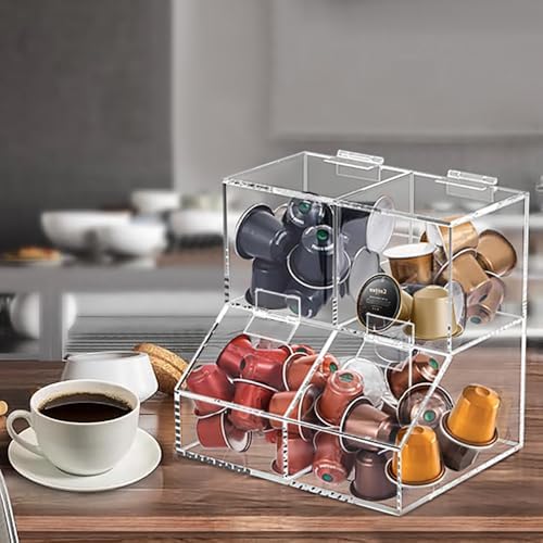8611 Clear Countertop Storage for Coffee Capsules, Acrylic Holder